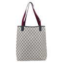 GUCCI GG Supreme Sherry Line Tote Bag PVC Navy Red 002 4487 39 Auth th6526-2