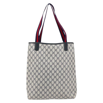 GUCCI GG Supreme Sherry Line Tote Bag PVC Navy Red 002 4487 39 Auth th6526 - 0