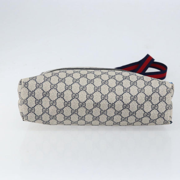 GUCCI GG Supreme Sherry Line Tote Bag PVC Navy Red 002 4487 39 Auth th6526