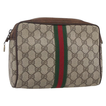 GUCCI GG Supreme Web Sherry Line Bag PVC Beige Red 40 014 3553 Auth th6527