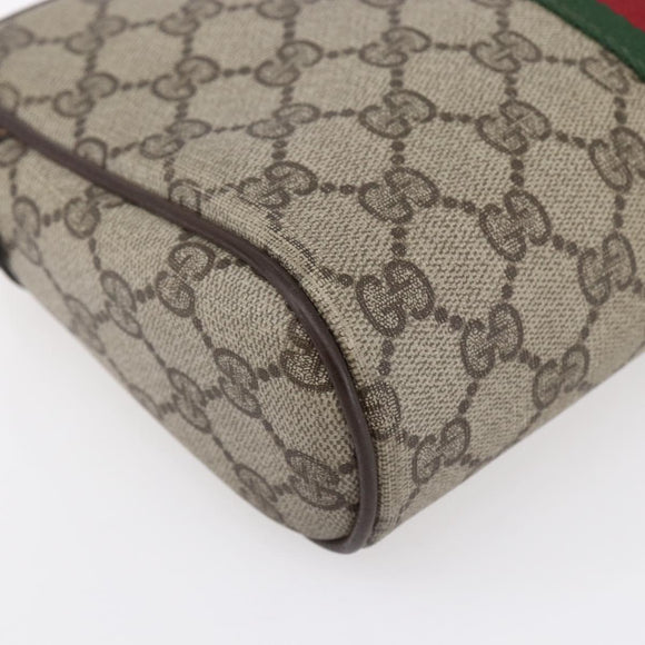 GUCCI GG Supreme Web Sherry Line Bag PVC Beige Red 40 014 3553 Auth th6527
