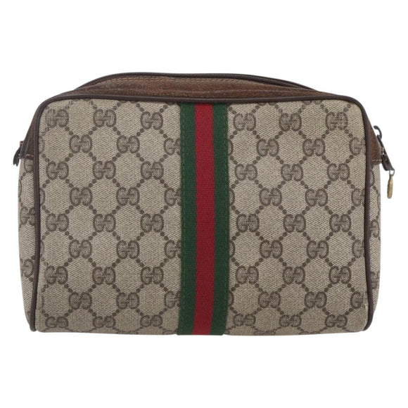 GUCCI GG Supreme Web Sherry Line Bag PVC Beige Red 40 014 3553 Auth th6527