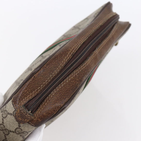 GUCCI GG Supreme Web Sherry Line Bag PVC Beige Red 40 014 3553 Auth th6527