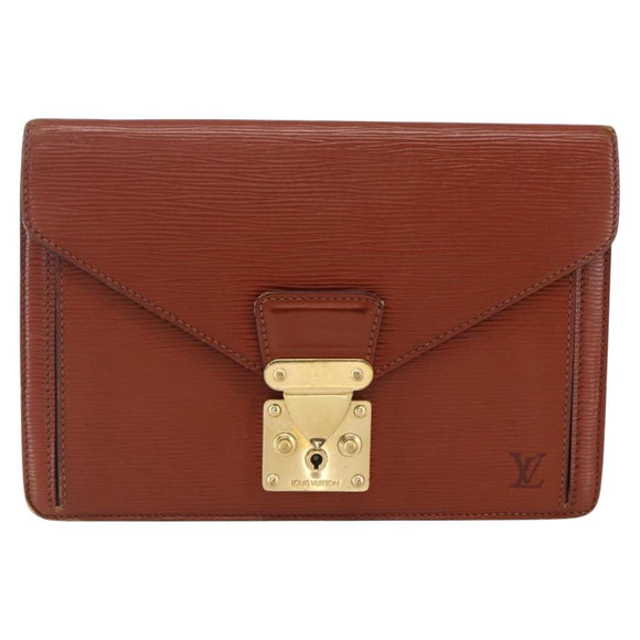 LOUIS VUITTON Epi Serie Dragonne Hand Bag Brown M52618 LV Auth th6531