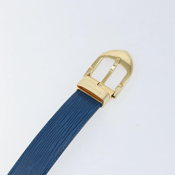 LOUIS VUITTON Epi Ceinture Classic Belt 32.7"" Blue LV Auth th6547