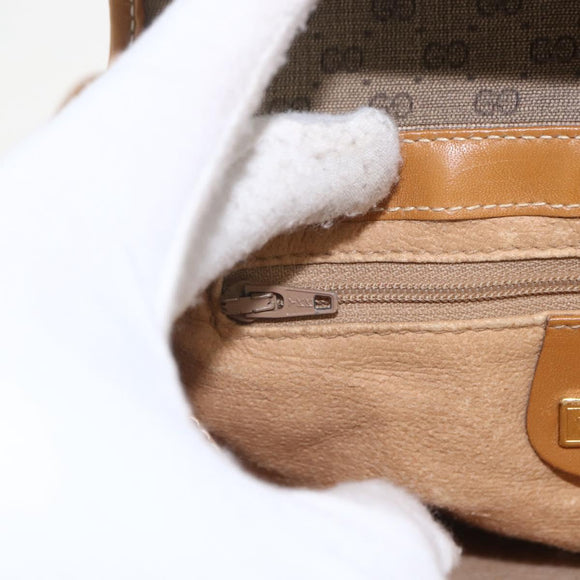 GUCCI Micro GG Supreme Shoulder Bag PVC Beige Gold 007 56 0087 Auth th6555