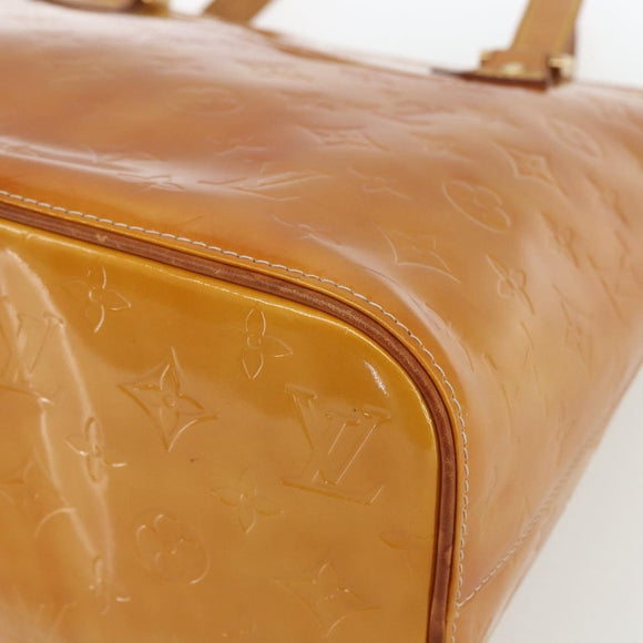 LOUIS VUITTON Monogram Vernis Houston Hand Bag Beige M91004 LV Auth th6560