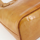 LOUIS VUITTON Monogram Vernis Houston Hand Bag Beige M91004 LV Auth th6560-16