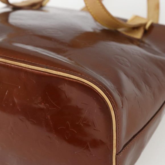 LOUIS VUITTON Monogram Vernis Houston Hand Bag Bronze M91122 LV Auth th6562