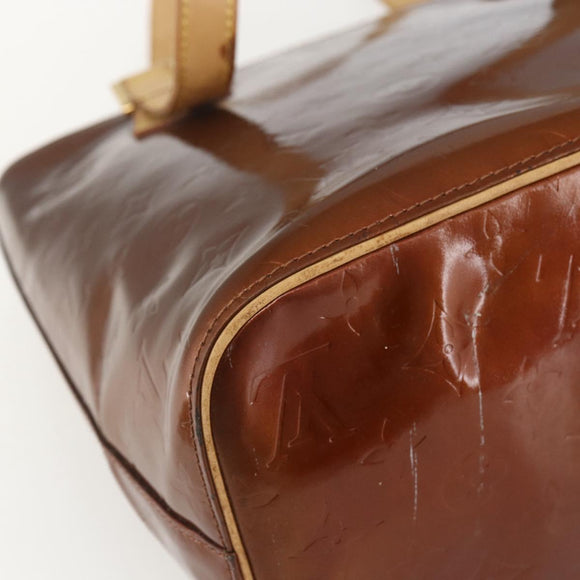 LOUIS VUITTON Monogram Vernis Houston Hand Bag Bronze M91122 LV Auth th6562
