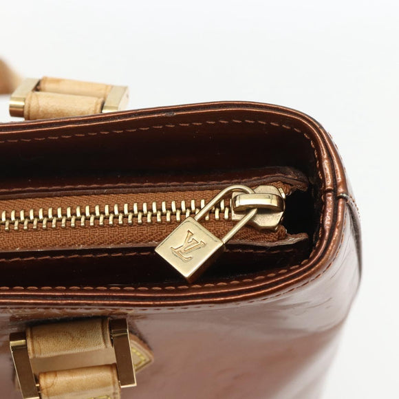 LOUIS VUITTON Monogram Vernis Houston Hand Bag Bronze M91122 LV Auth th6562