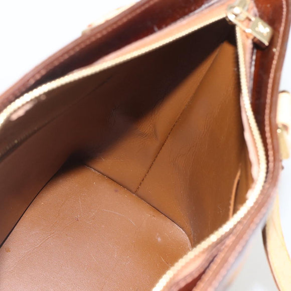 LOUIS VUITTON Monogram Vernis Houston Hand Bag Bronze M91122 LV Auth th6562