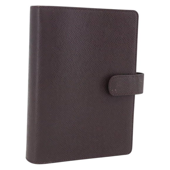 LOUIS VUITTON Taiga Agenda MM Day Planner Cover Acajou R20416 LV Auth th6572