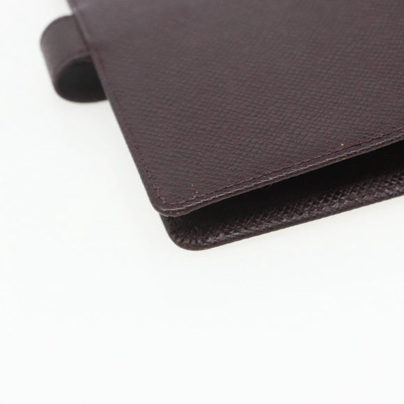 LOUIS VUITTON Taiga Agenda MM Day Planner Cover Acajou R20416 LV Auth th6572