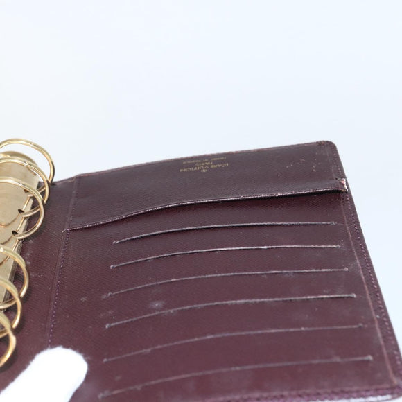 LOUIS VUITTON Taiga Agenda MM Day Planner Cover Acajou R20416 LV Auth th6572
