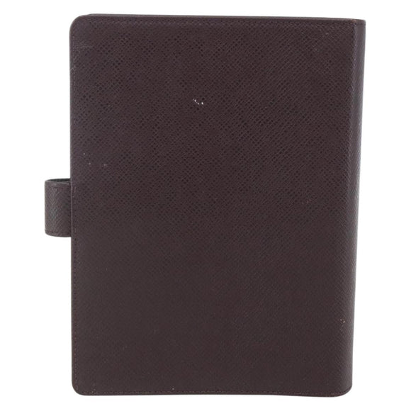 LOUIS VUITTON Taiga Agenda MM Day Planner Cover Acajou R20416 LV Auth th6572