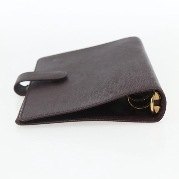 LOUIS VUITTON Taiga Agenda MM Day Planner Cover Acajou R20416 LV Auth th6572