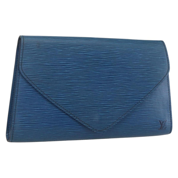 LOUIS VUITTON Epi Art Deco Clutch Bag Blue M52635 LV Auth th6575