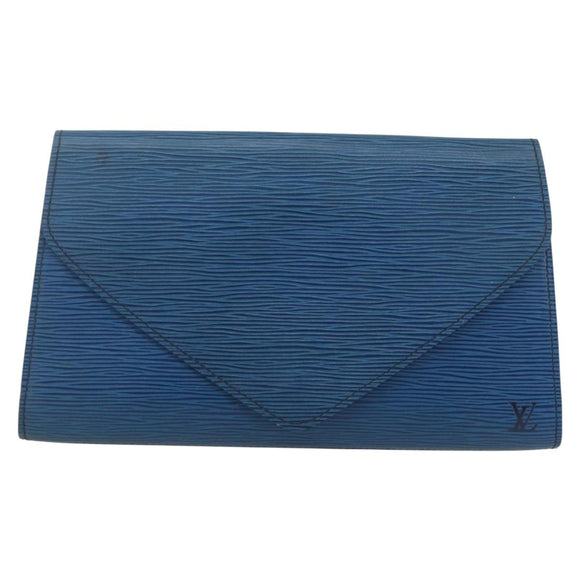 LOUIS VUITTON Epi Art Deco Clutch Bag Blue M52635 LV Auth th6575