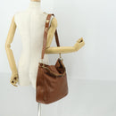 GUCCI Bamboo Shoulder Bag Leather 2way Brown Gold 001 1781 1577 Auth th6578-23