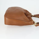 GUCCI Bamboo Shoulder Bag Leather 2way Brown Gold 001 1781 1577 Auth th6578-3