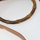GUCCI Bamboo Shoulder Bag Leather 2way Brown Gold 001 1781 1577 Auth th6578-8