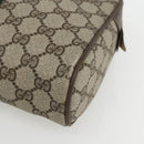 GUCCI GG Supreme Web Sherry Line Clutch Bag PVC Beige Gold 75 01 012 Auth th6579-15