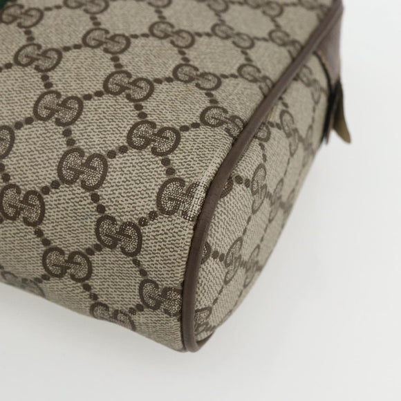 GUCCI GG Supreme Web Sherry Line Clutch Bag PVC Beige Gold 75 01 012 Auth th6579