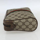 GUCCI GG Supreme Web Sherry Line Clutch Bag PVC Beige Gold 75 01 012 Auth th6579-3