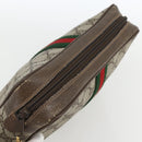 GUCCI GG Supreme Web Sherry Line Clutch Bag PVC Beige Gold 75 01 012 Auth th6579-5