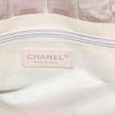 CHANEL New Travel Line Einkaufstasche Nylon Beige Silber CC Auth th6582-17