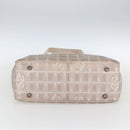 CHANEL New Travel Line Einkaufstasche Nylon Beige Silber CC Auth th6582-5