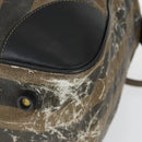 FENDI Pecan Canvas Boston Bag Nylon 2way Black Brown gold Auth th6585-10