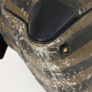 FENDI Pecan Canvas Boston Bag Nylon 2way Black Brown gold Auth th6585-15