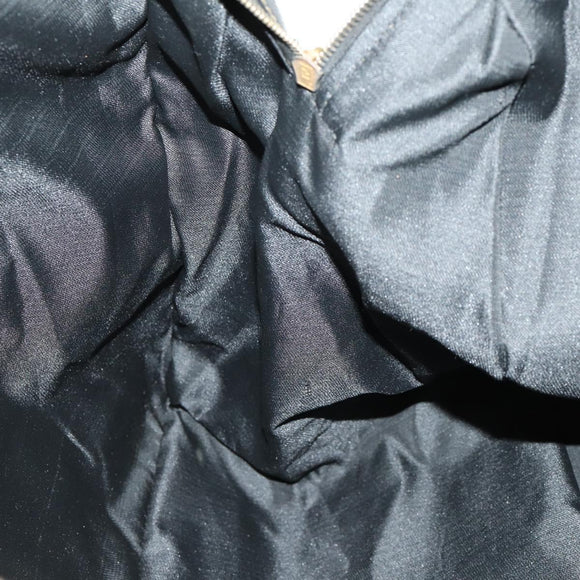 FENDI Pecan Canvas Boston Bag Nylon 2way Black Brown gold Auth th6585