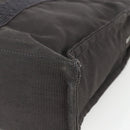 HERMES Her Line MM Hand Bag Canvas Gray Silver Auth th6586-15