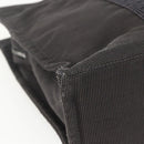 HERMES Her Line MM Hand Bag Canvas Gray Silver Auth th6586-16