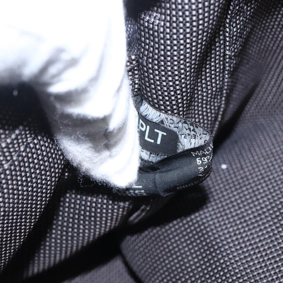 HERMES Her Line MM Hand Bag Canvas Gray Silver Auth th6586