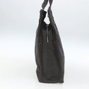 HERMES Her Line MM Hand Bag Canvas Gray Silver Auth th6586-3