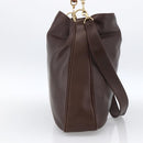 GUCCI Bamboo Shoulder Bag Leather 2way Brown Gold 001 1705 1577 Auth th6602-3
