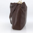 GUCCI Bamboo Shoulder Bag Leather 2way Brown Gold 001 1705 1577 Auth th6602-4