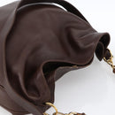 GUCCI Bamboo Shoulder Bag Leather 2way Brown Gold 001 1705 1577 Auth th6602-6