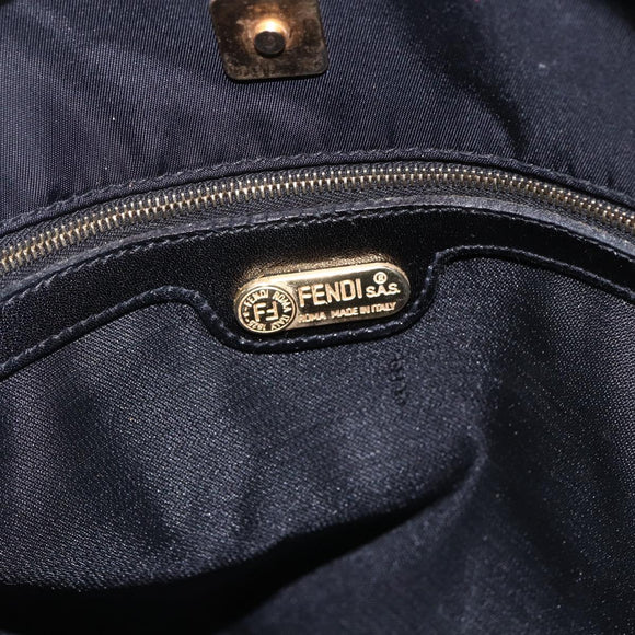 FENDI Tote Bag Nylon Black Gold Auth th6603