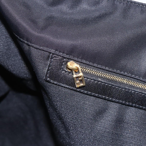FENDI Tote Bag Nylon Black Gold Auth th6603