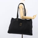 FENDI Tote Bag Nylon Black Gold Auth th6603-24