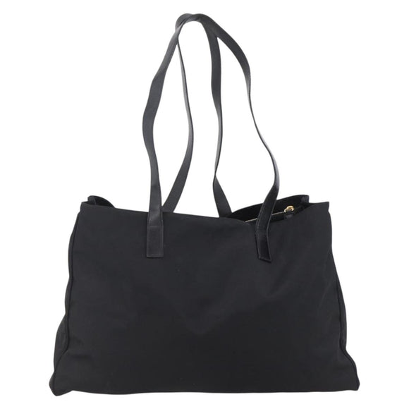 FENDI Tote Bag Nylon Black Gold Auth th6603
