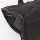 HERMES Her Line MM Hand Bag Canvas Gray Silver Auth th6604-14