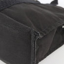 HERMES Her Line MM Hand Bag Canvas Gray Silver Auth th6604-15