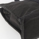 HERMES Her Line MM Hand Bag Canvas Gray Silver Auth th6604-16