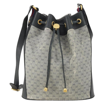 GUCCI Micro GG Supreme Sherry Line Bag PVC Navy Gold 164 02 034 Auth th6606 - 0